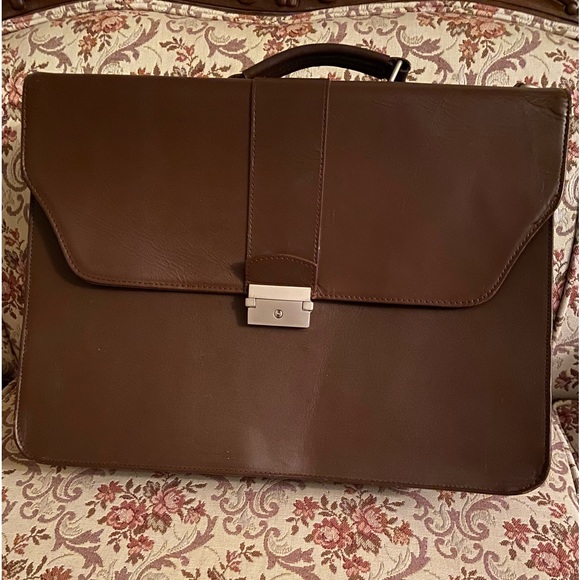 Leather Briefcase Laptop Bag - Picture 1 of 3